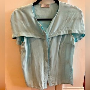 Blue Sandro Short Sleeve Blouse